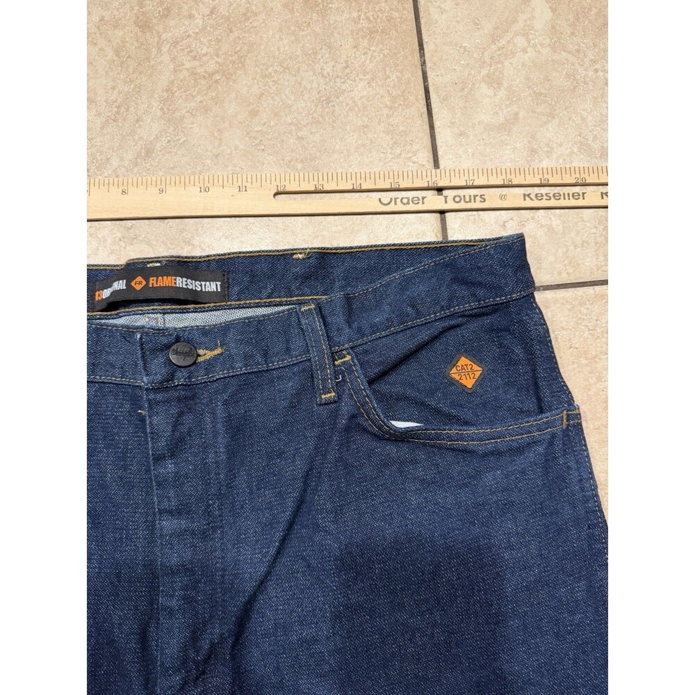 Wrangler FR Jeans Mens 36x30 Blue Original Fit FR13MWZ Flame Resistant Pants EUC - Picture 7 of 10